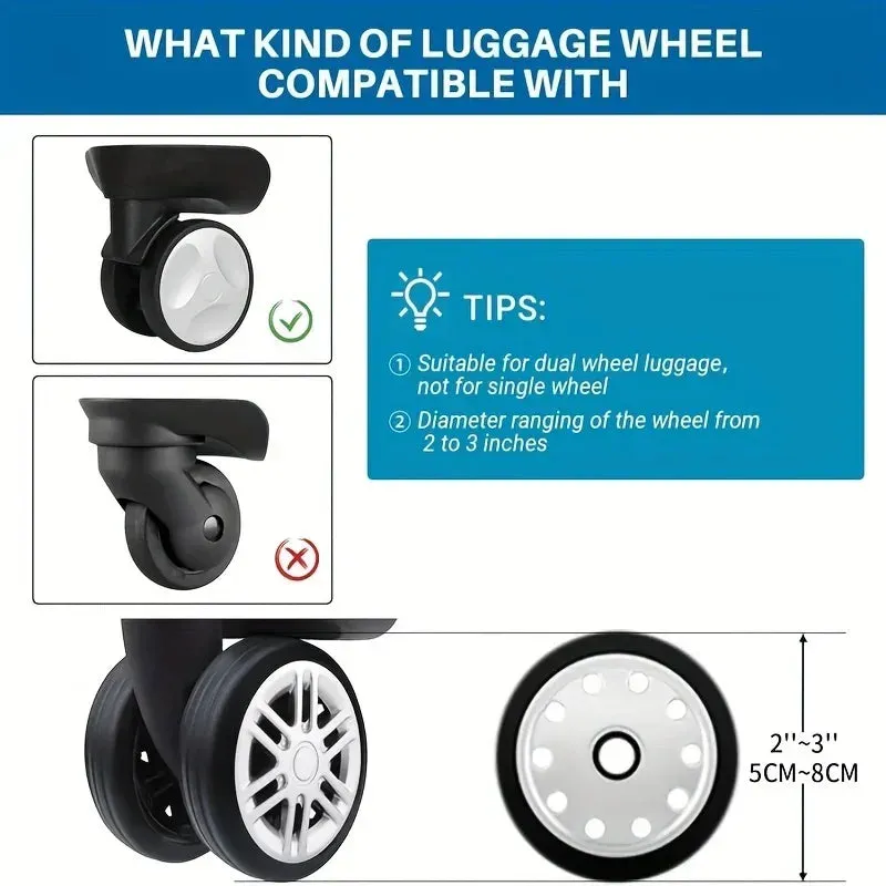 1-8PCS Silicone Wheels Protector For Luggage