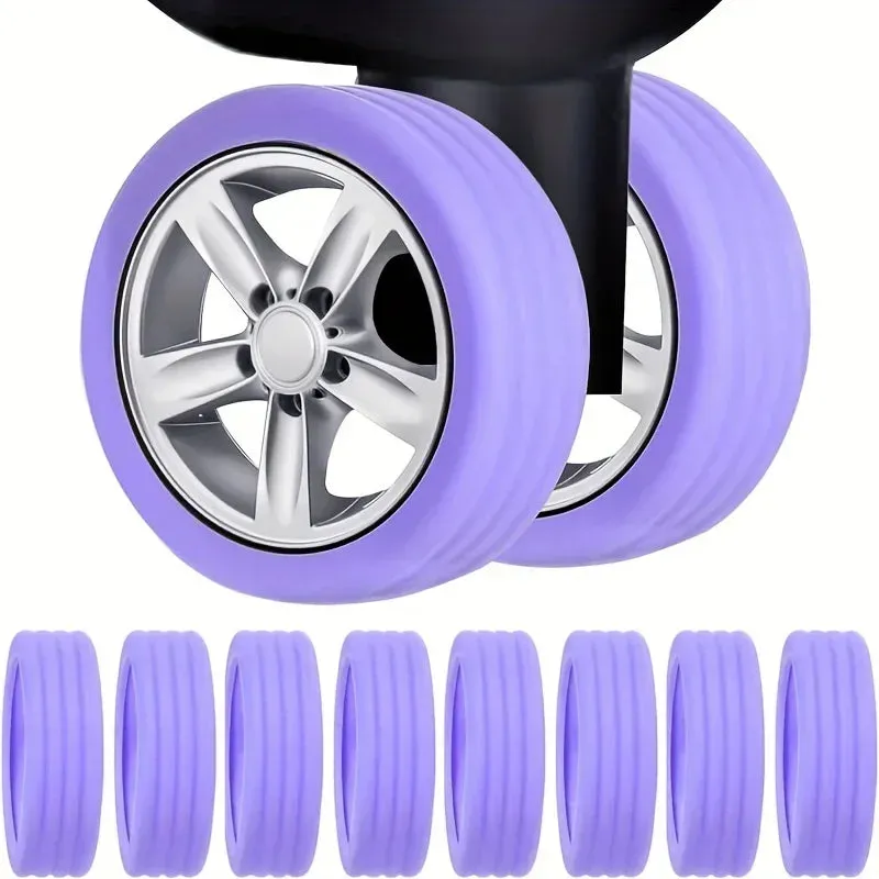 1-8PCS Silicone Wheels Protector For Luggage