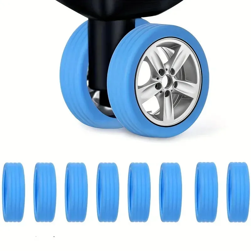 1-8PCS Silicone Wheels Protector For Luggage