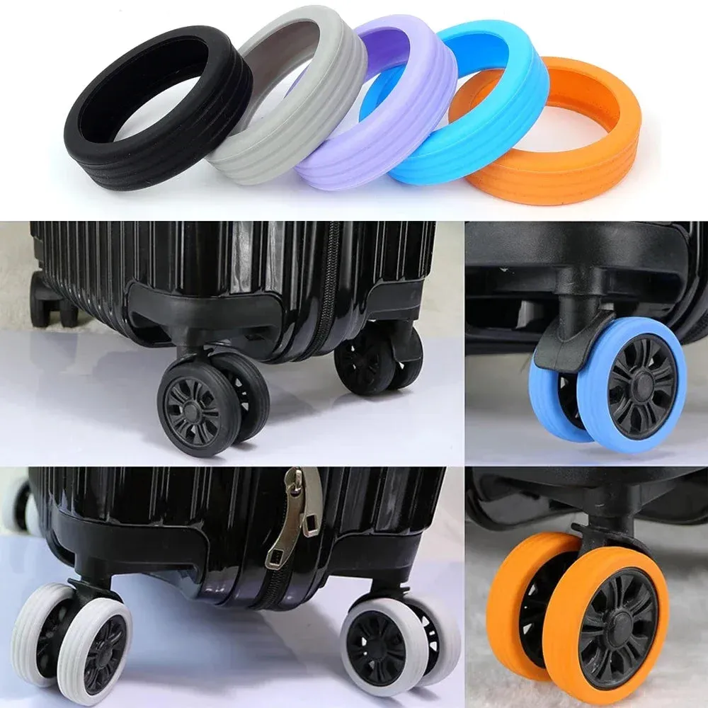 1-8PCS Silicone Wheels Protector For Luggage