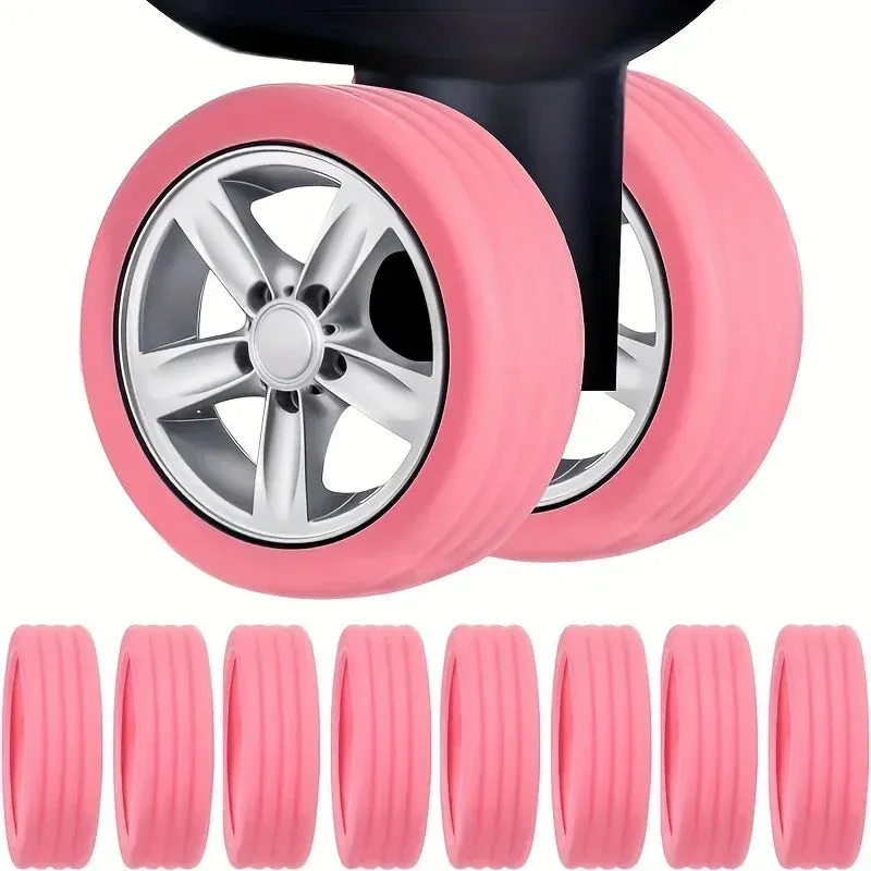 1-8PCS Silicone Wheels Protector For Luggage