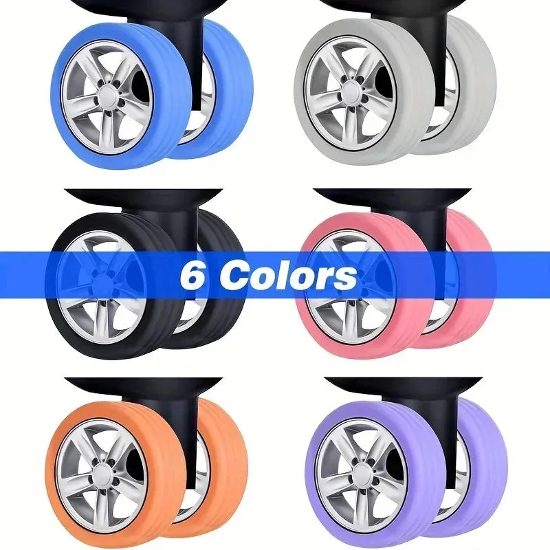 1-8PCS Silicone Wheels Protector For Luggage