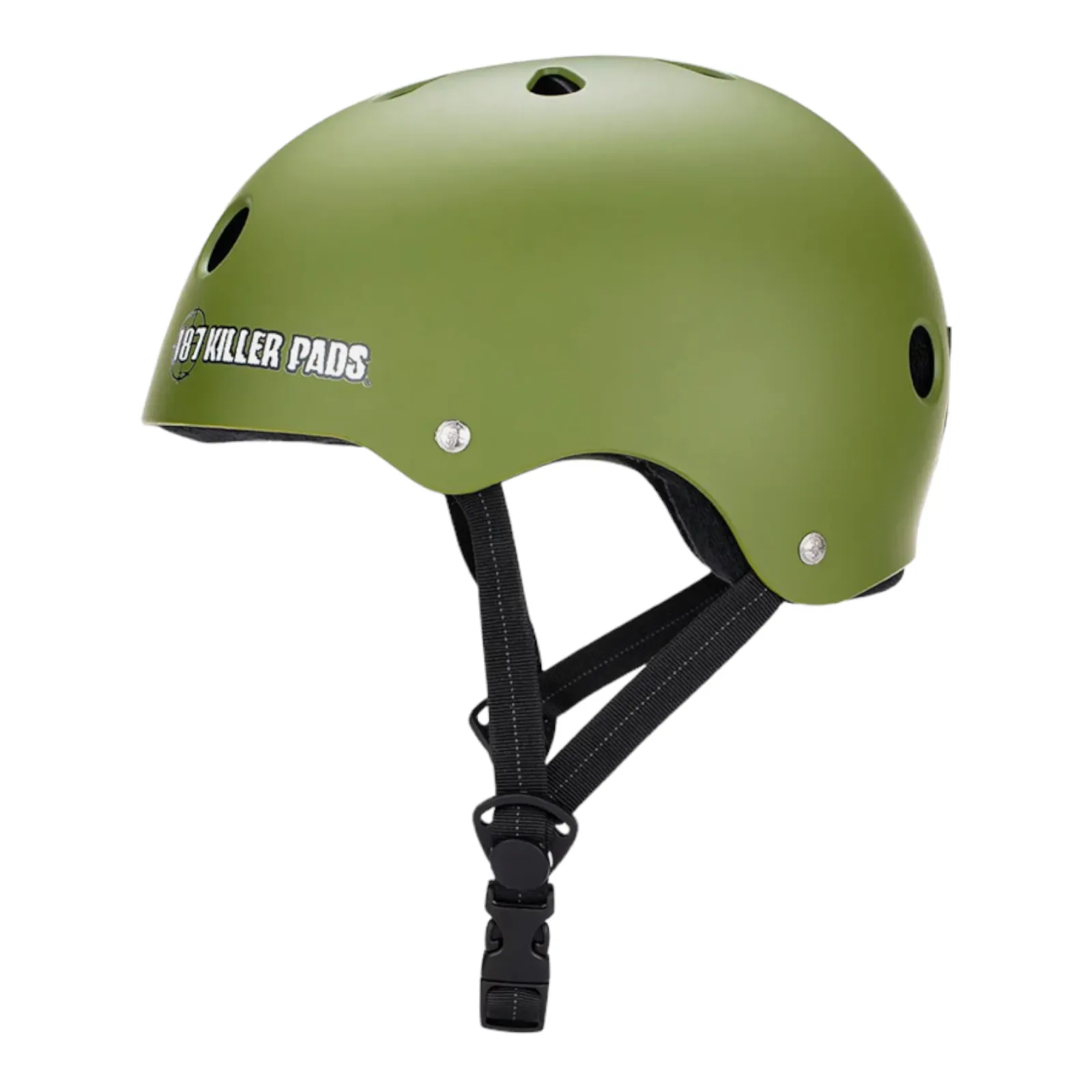 187 KILLER PADS PRO SKATE HELMET W/ SWEATSAVER LINER ARMY GREEN MATTE