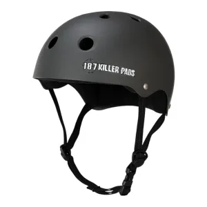 187 KILLER PADS PRO SKATE HELMET W/ SWEATSAVER LINER MATTE CHARCOAL