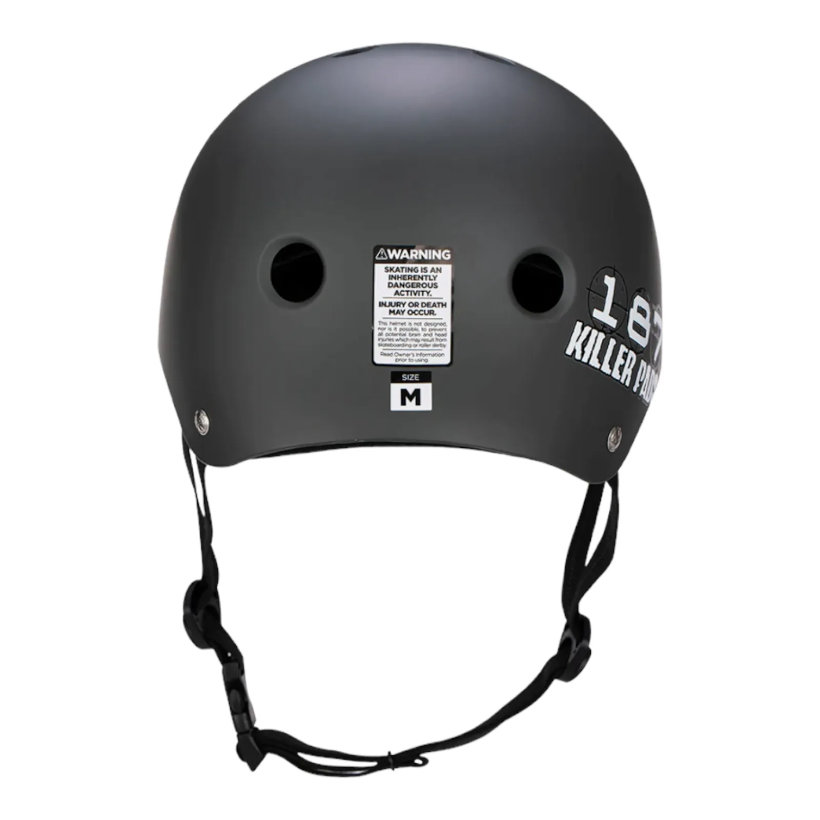 187 KILLER PADS PRO SKATE HELMET W/ SWEATSAVER LINER MATTE CHARCOAL