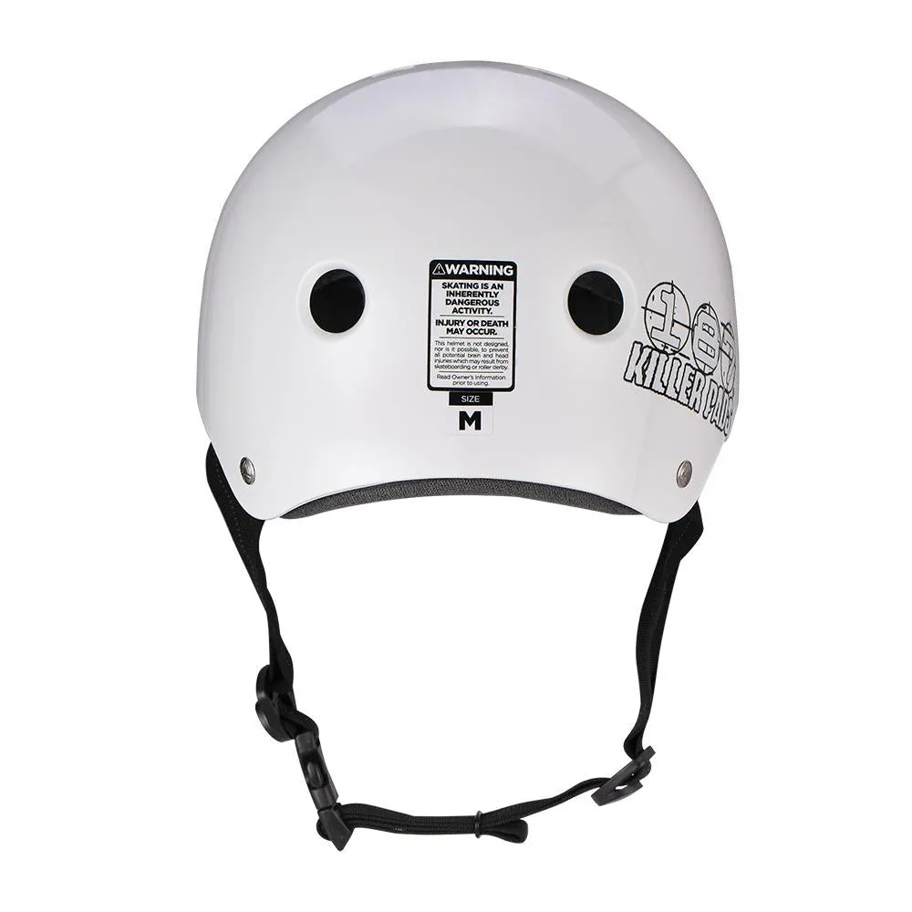 187 KILLER PADS - Pro Skate Helmet With Sweatsaver Liner (Gloss White) (PROMO DEAL!)