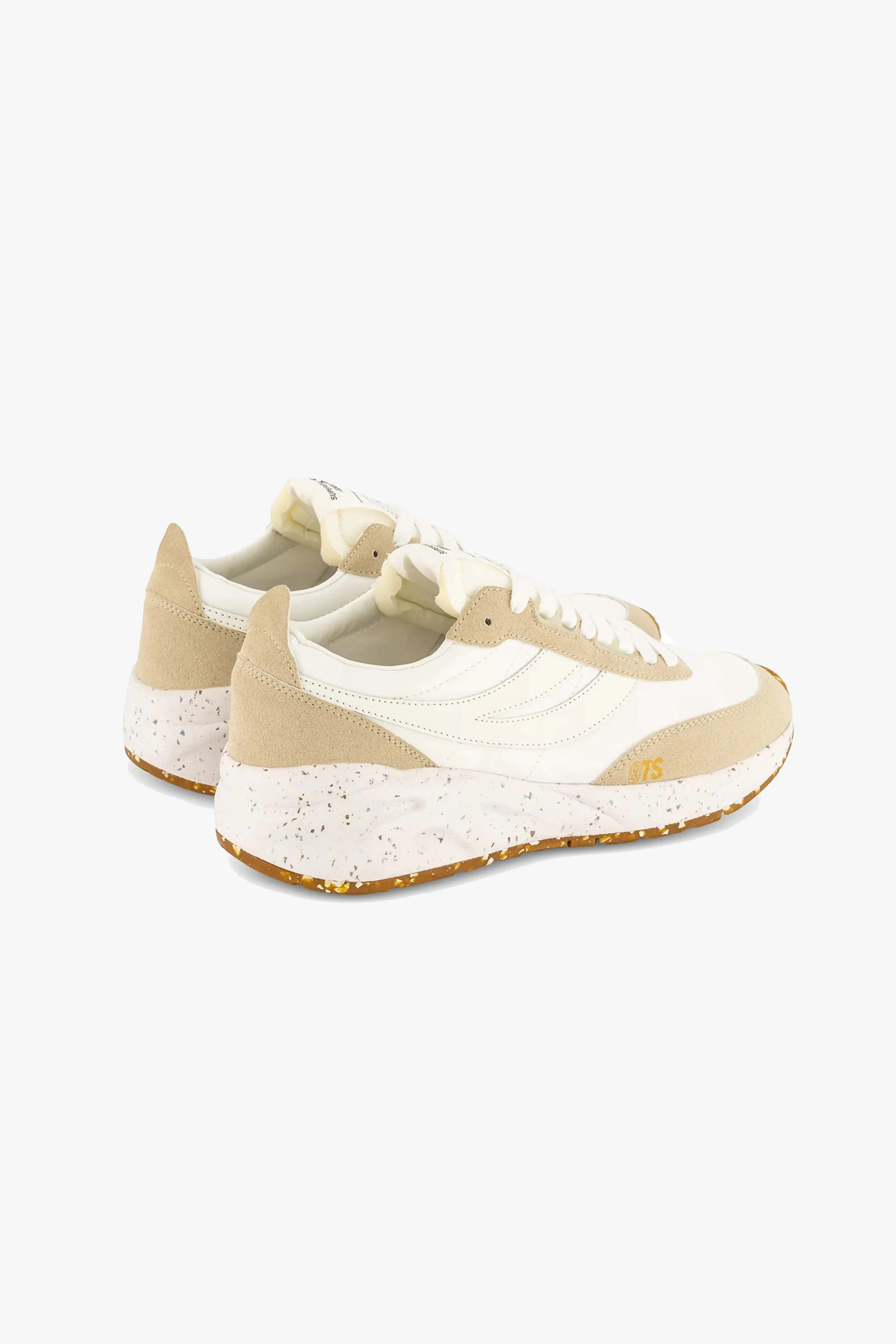 4089 Beige 9TS Slim Vegan Leather Trainers