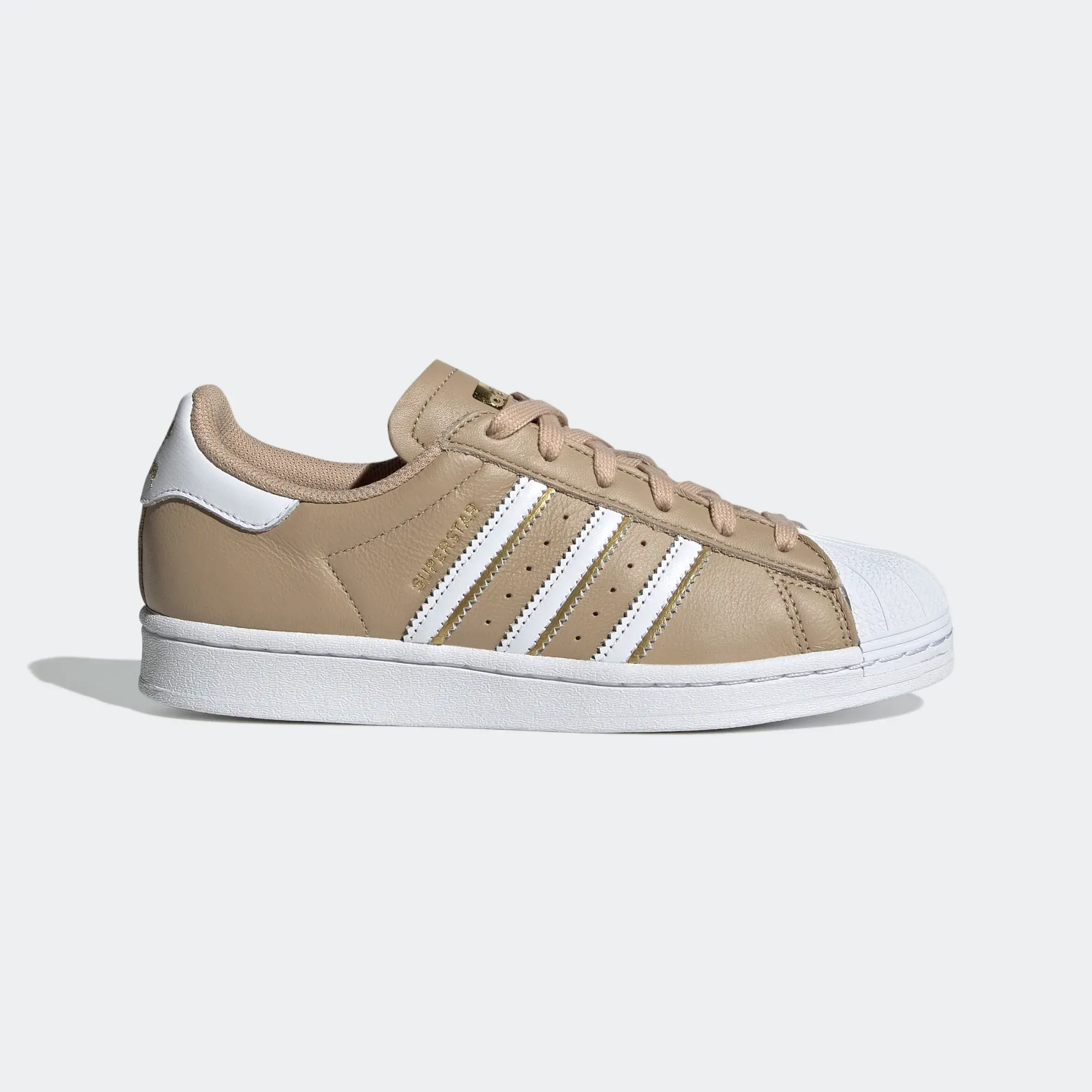 Adidas Women's Superstar Shoes - Cloud White / Pale Nude / Gold Metallic