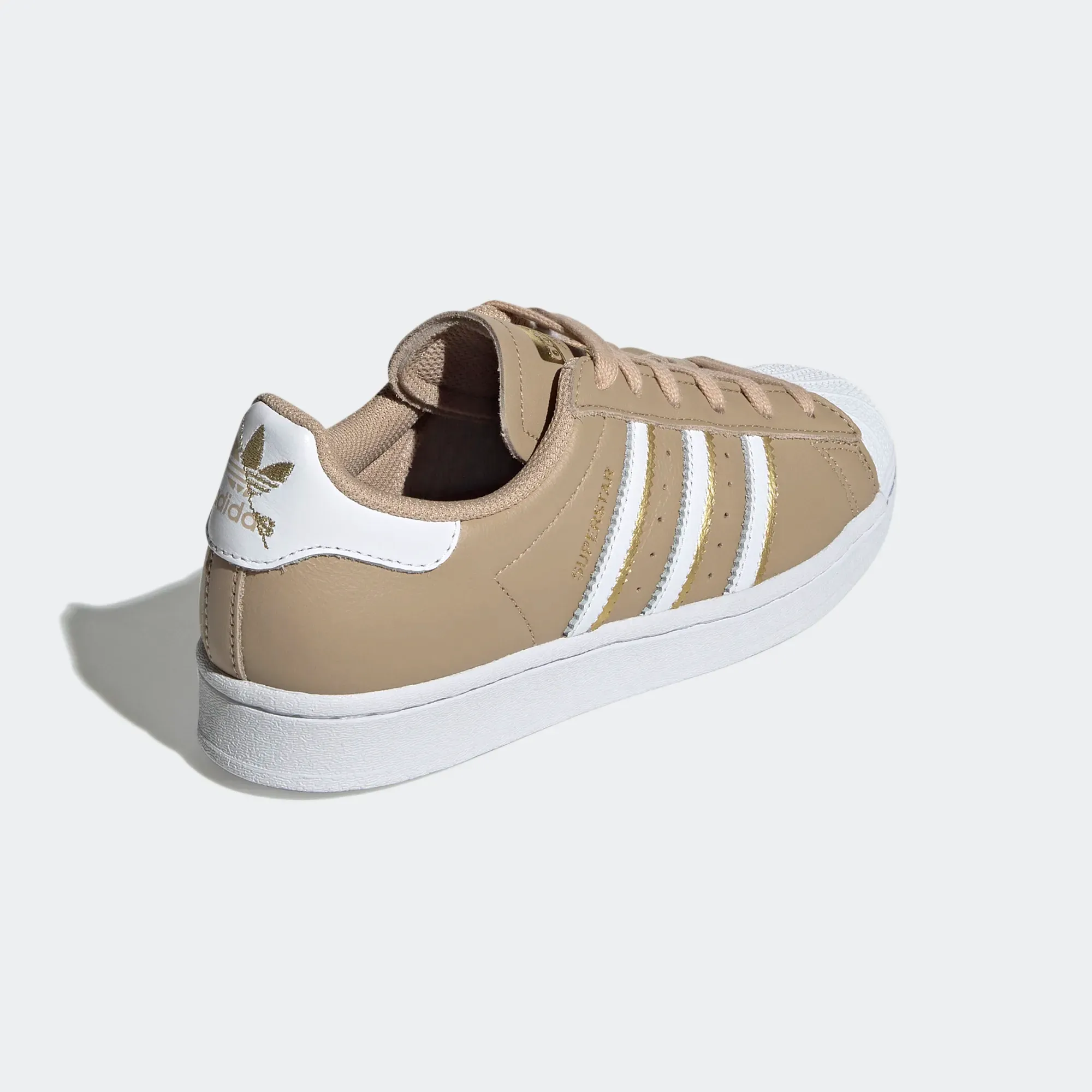 Adidas Women's Superstar Shoes - Cloud White / Pale Nude / Gold Metallic