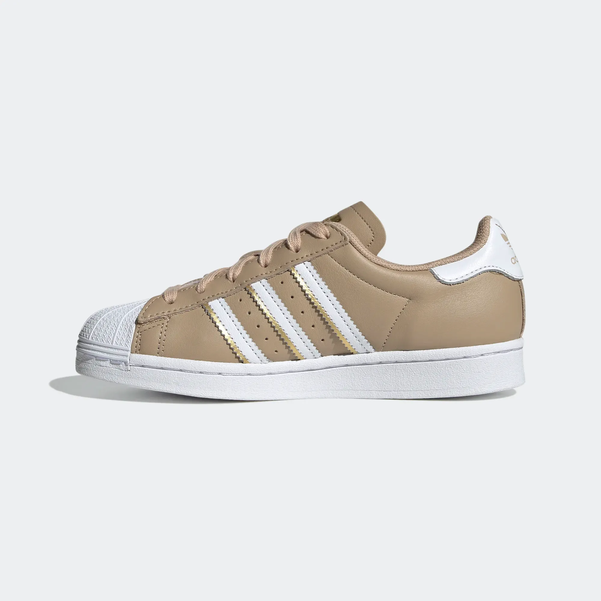 Adidas Women's Superstar Shoes - Cloud White / Pale Nude / Gold Metallic