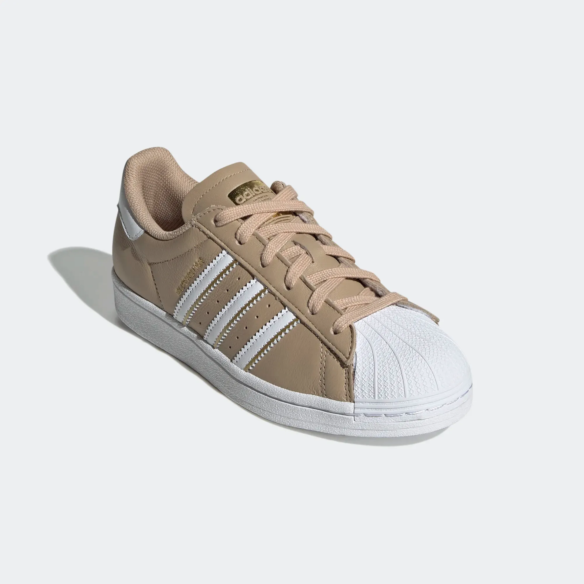 Adidas Women's Superstar Shoes - Cloud White / Pale Nude / Gold Metallic