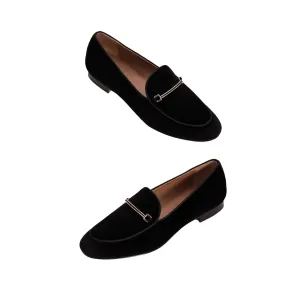 AiciBerllucci Black Velvet upper  and Sheepskin lining- Prime-Women's Leather Loafer- Sleek Loafers Slip on Shoes-Casual Flat Shoes