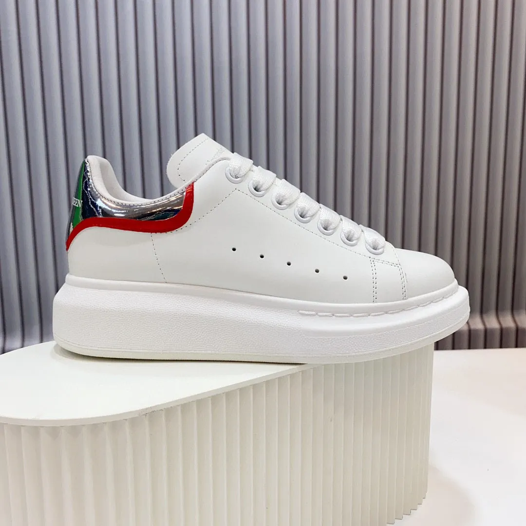 ALMC Silver Red and White Oversized Sneakers-039