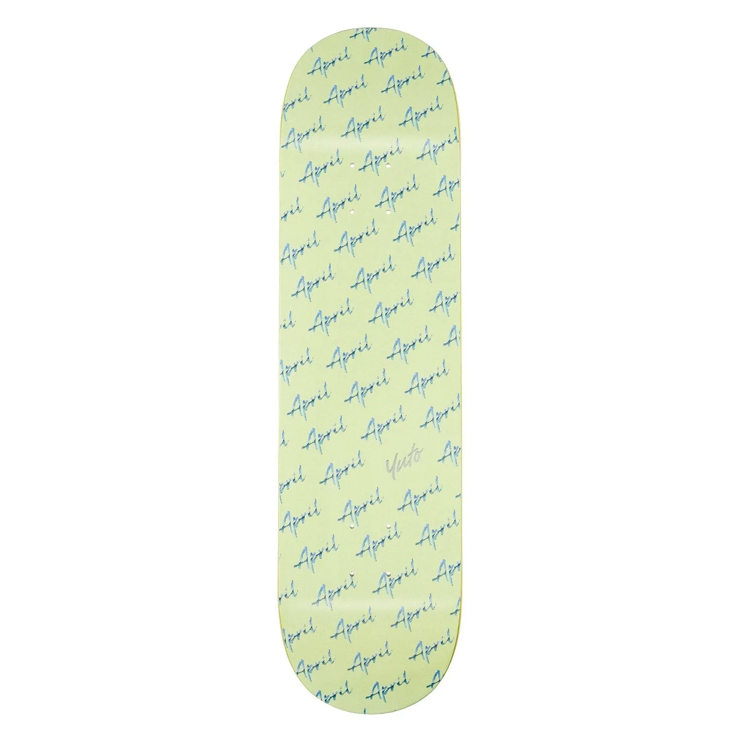 April 8.25" Yuto Chrome Script Deck - Green