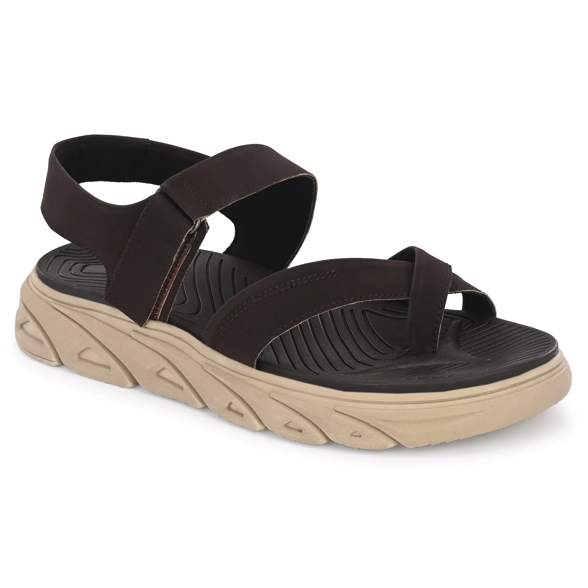 Attitudist Unisex Handcrafted Brown Sports Sandal