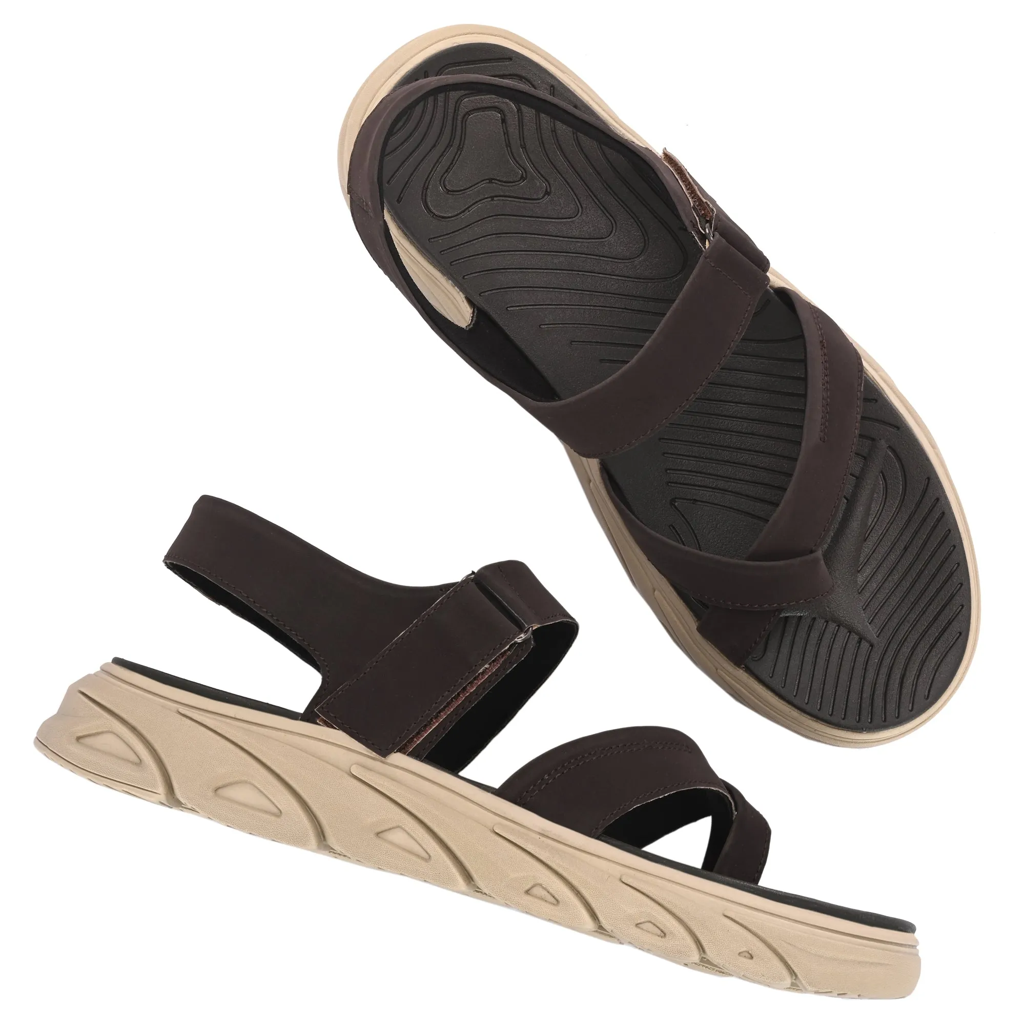 Attitudist Unisex Handcrafted Brown Sports Sandal