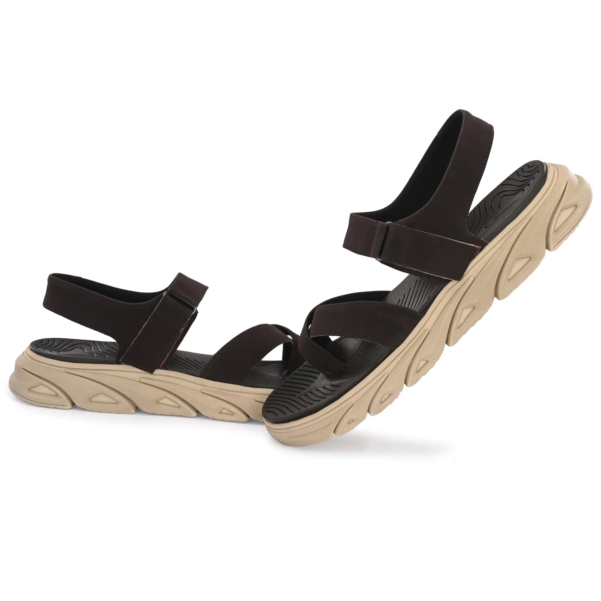 Attitudist Unisex Handcrafted Brown Sports Sandal