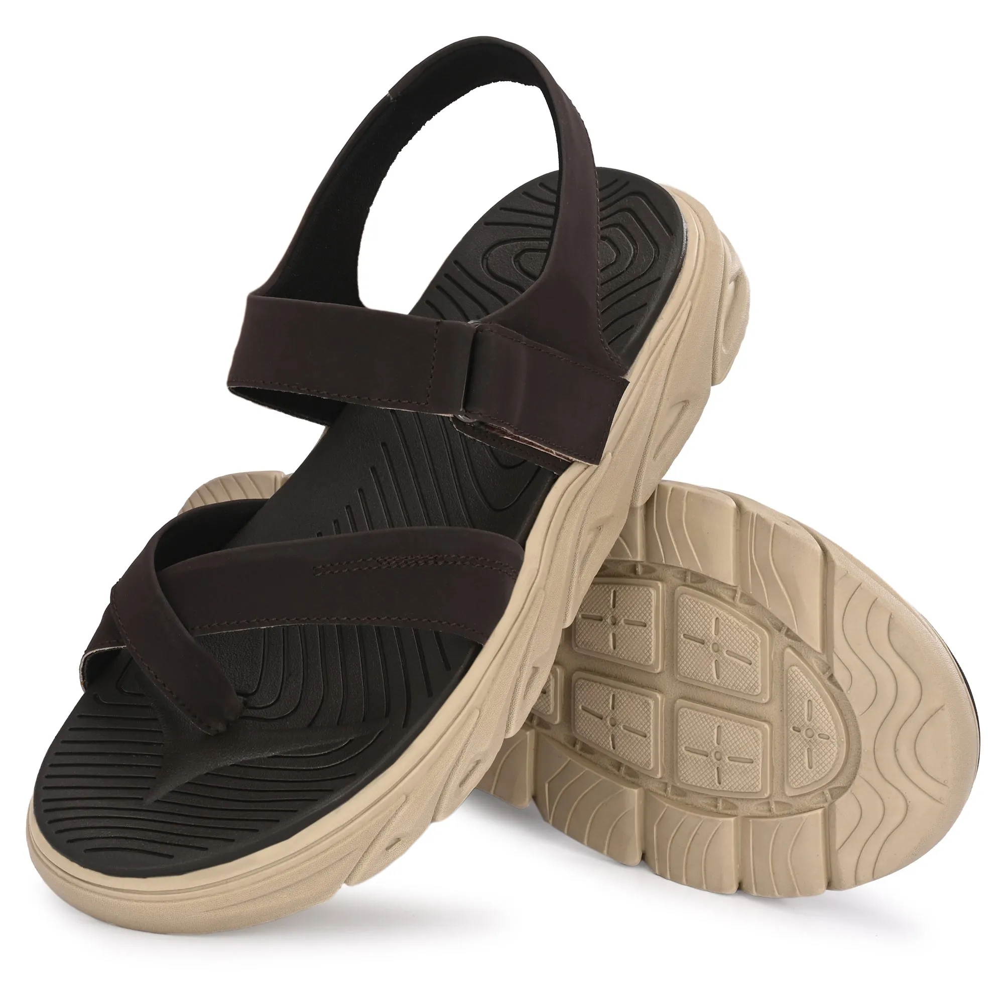 Attitudist Unisex Handcrafted Brown Sports Sandal