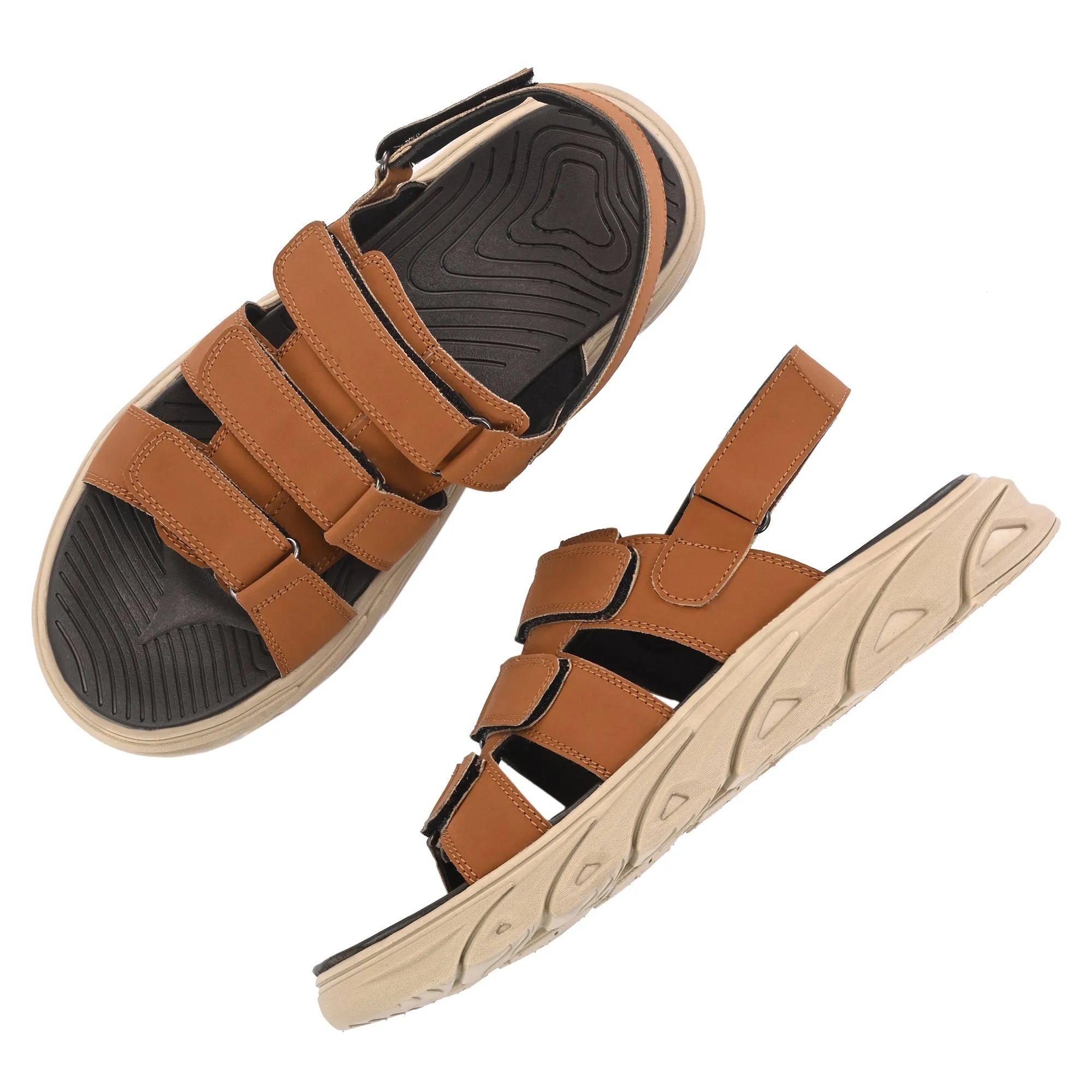 Attitudist Unisex Handcrafted Tan Sports Sandal