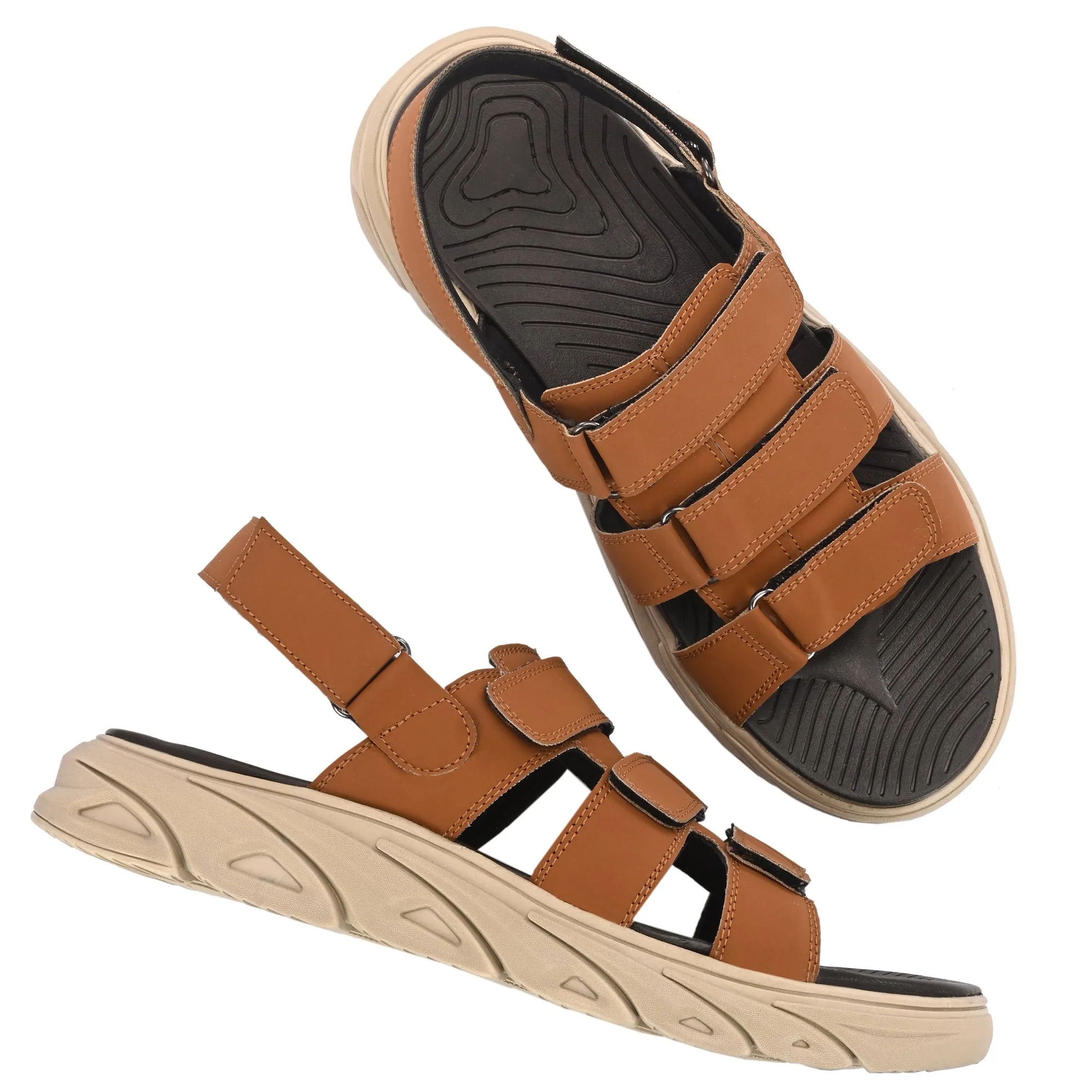 Attitudist Unisex Handcrafted Tan Sports Sandal