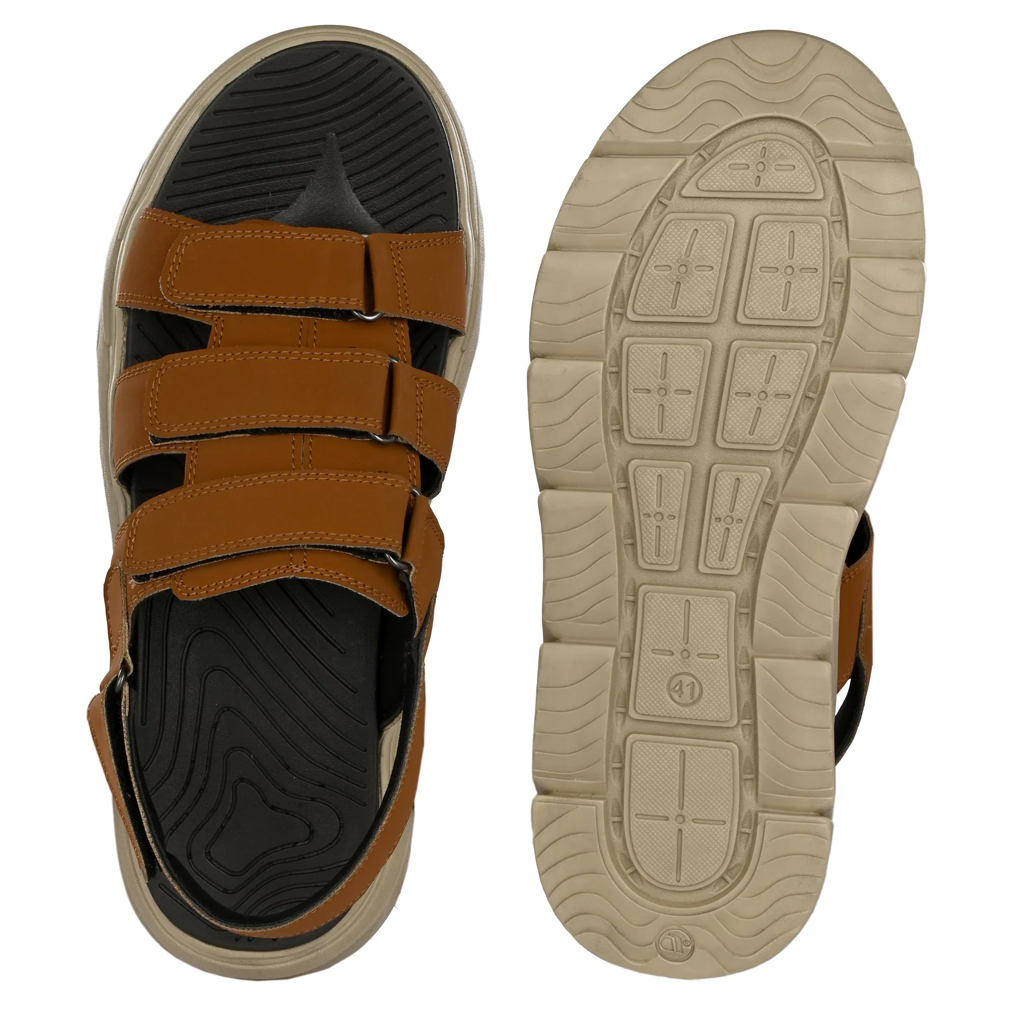 Attitudist Unisex Handcrafted Tan Sports Sandal