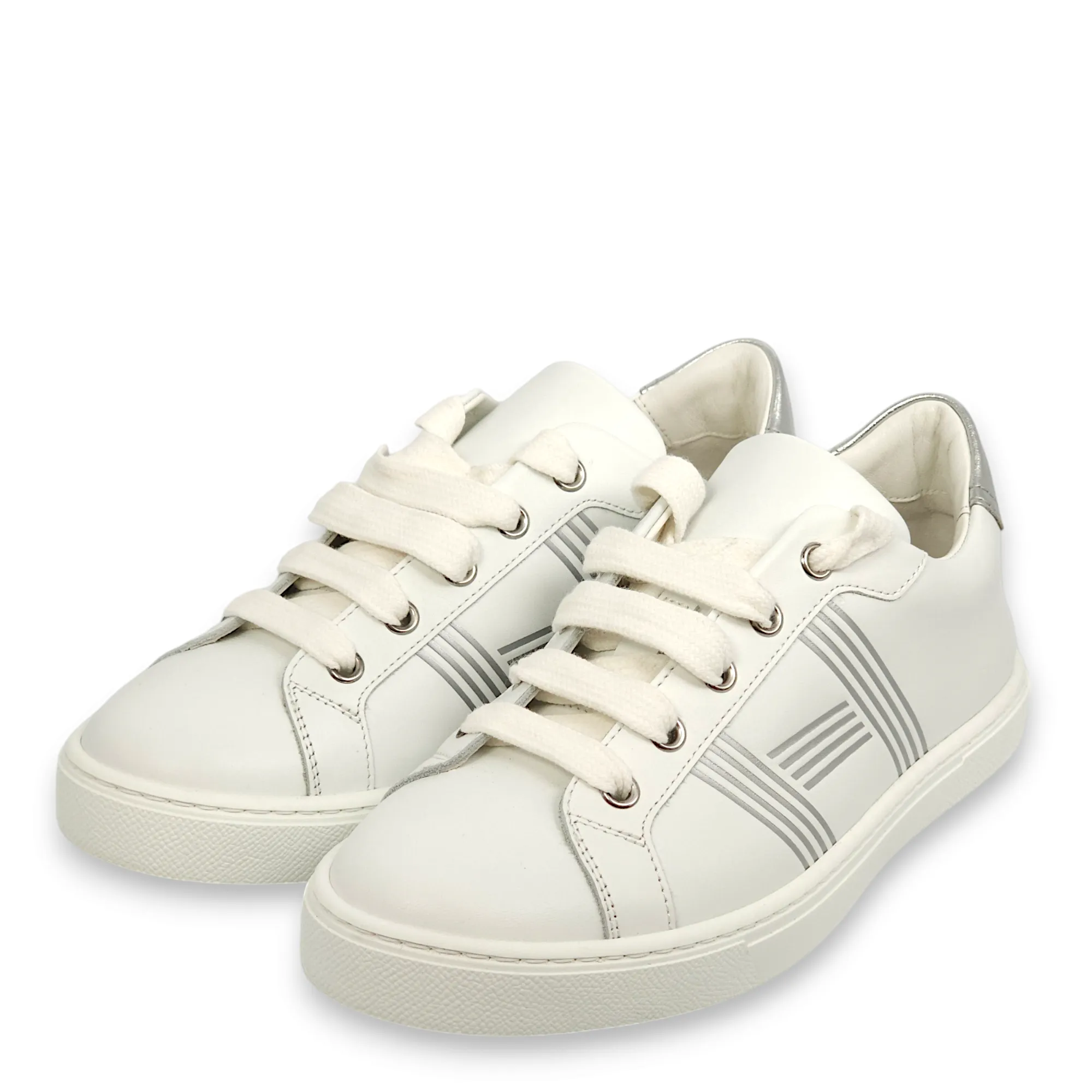 Avantage 36.5 Blanc/Argent Sneakers in Veau Pompei