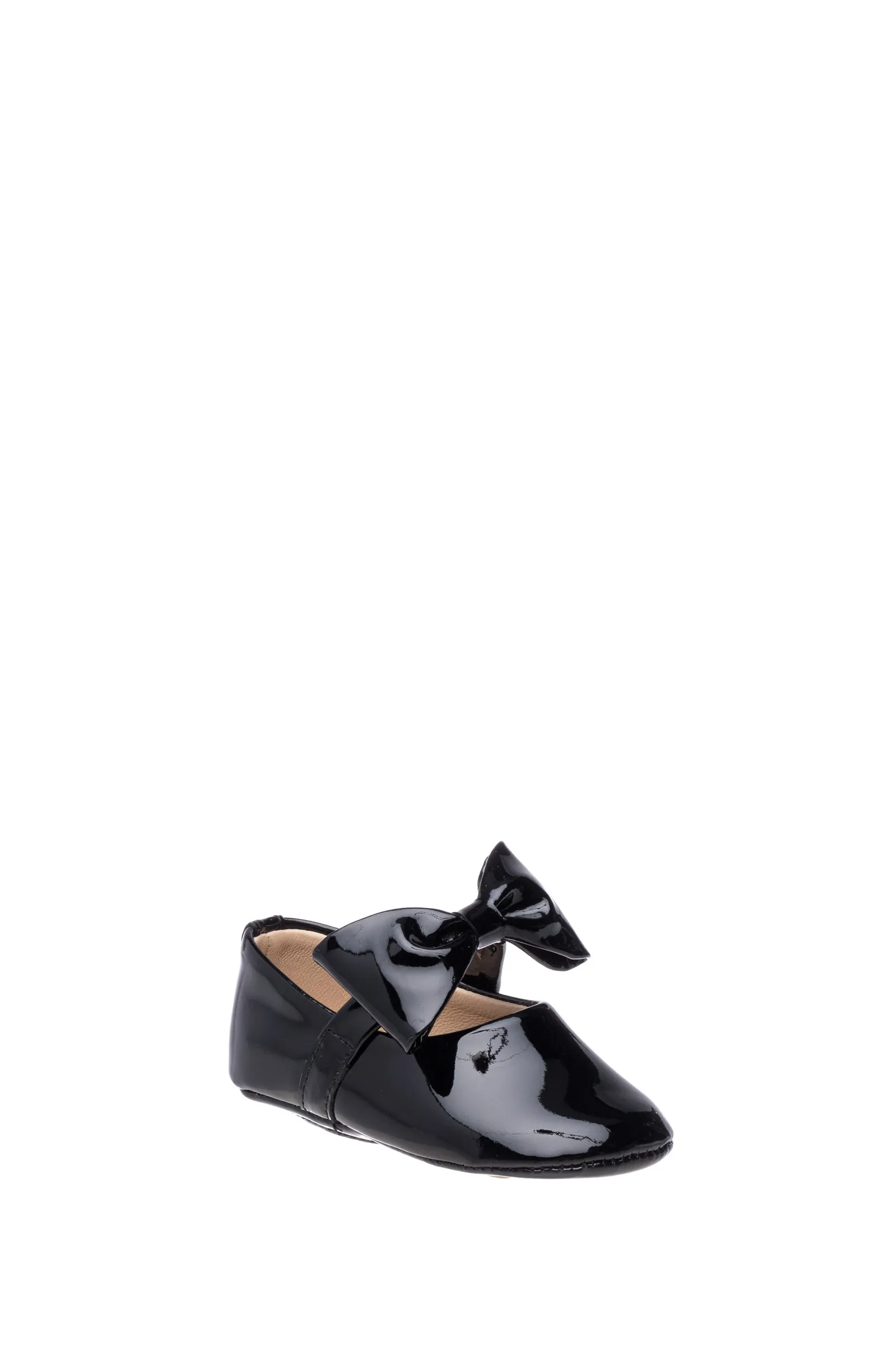 Baby Ballerina with Bow Patent Black