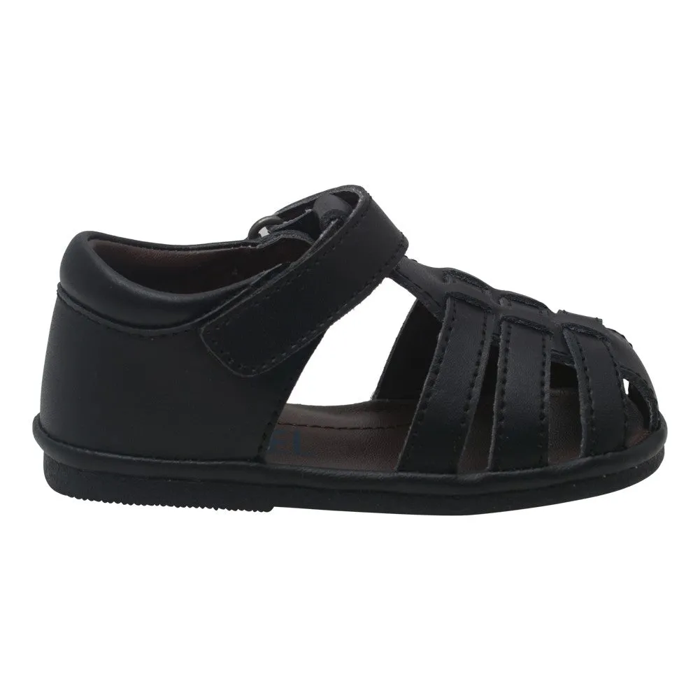 Baby Boys Black Fisherman Strap Bow Sandals Shoes 4 Baby-7 Toddler