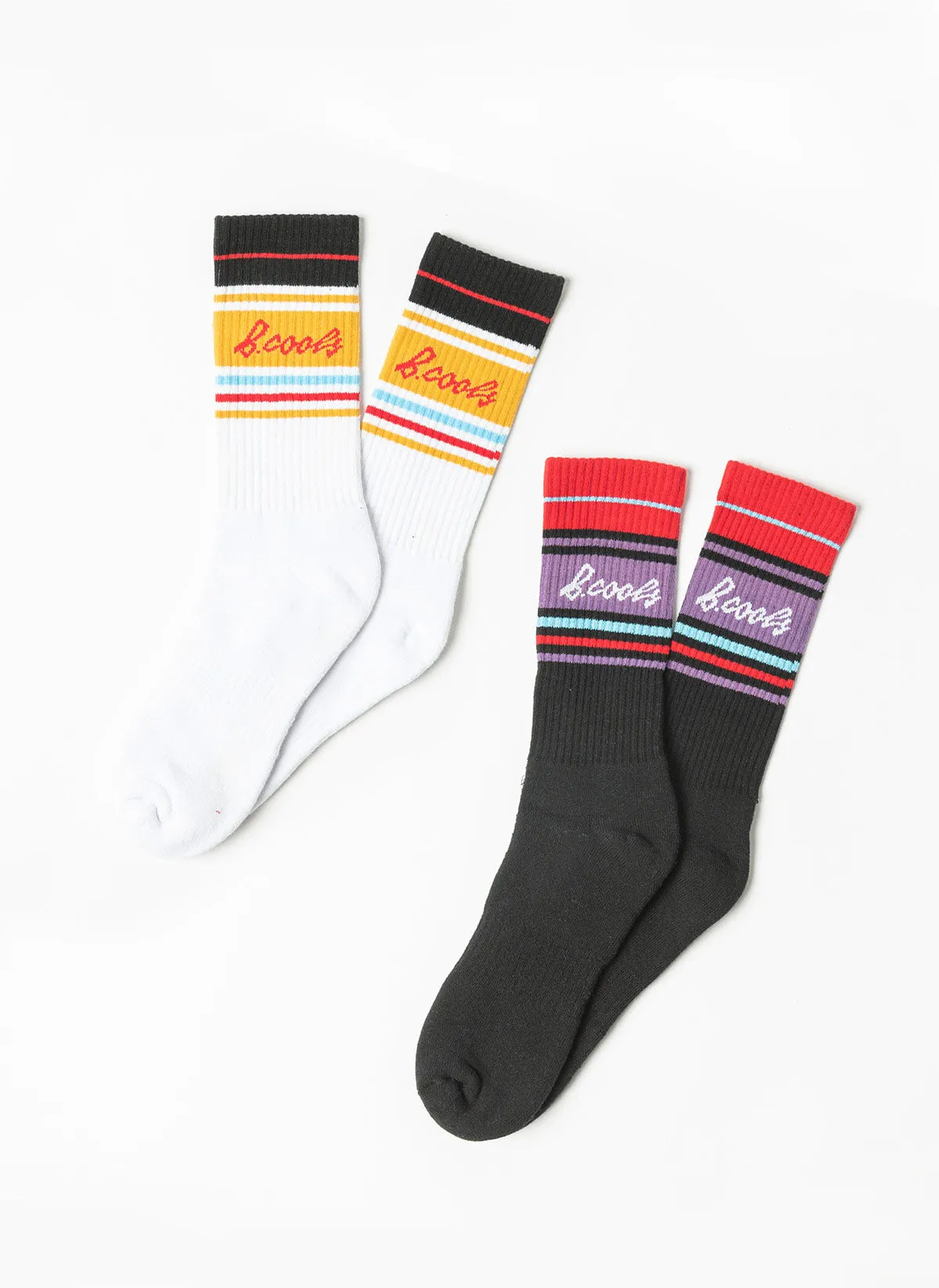 BC 2 Pack Socks Rugby Multi Stripe