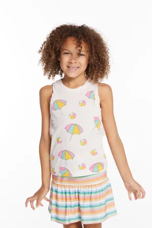 Beach Balls & Umbrellas Girls Tank Top