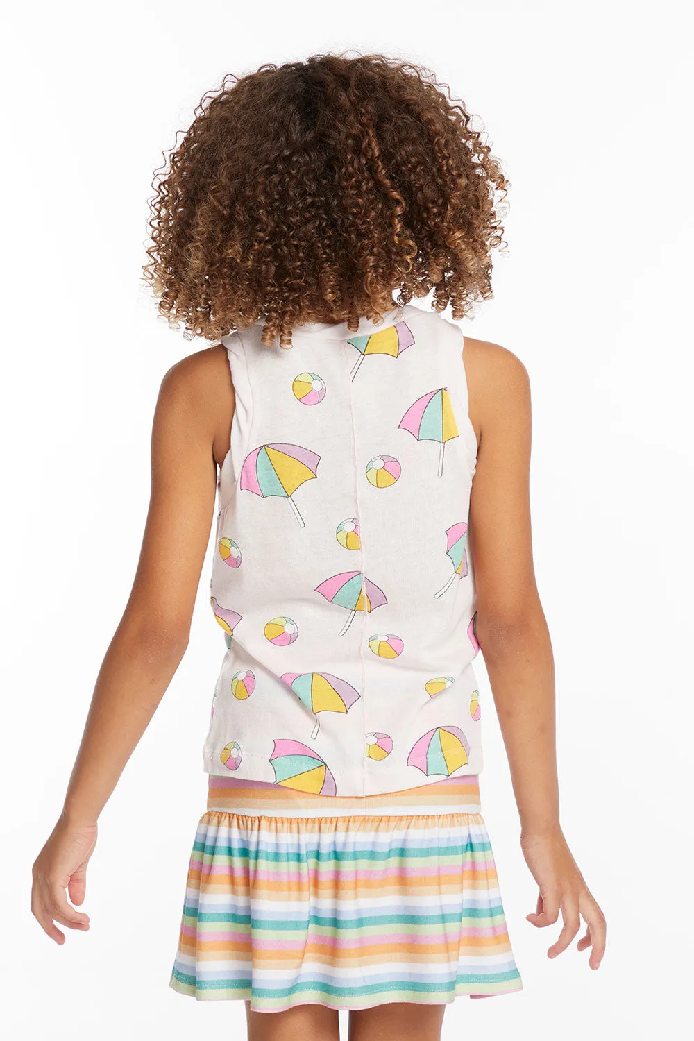 Beach Balls & Umbrellas Girls Tank Top