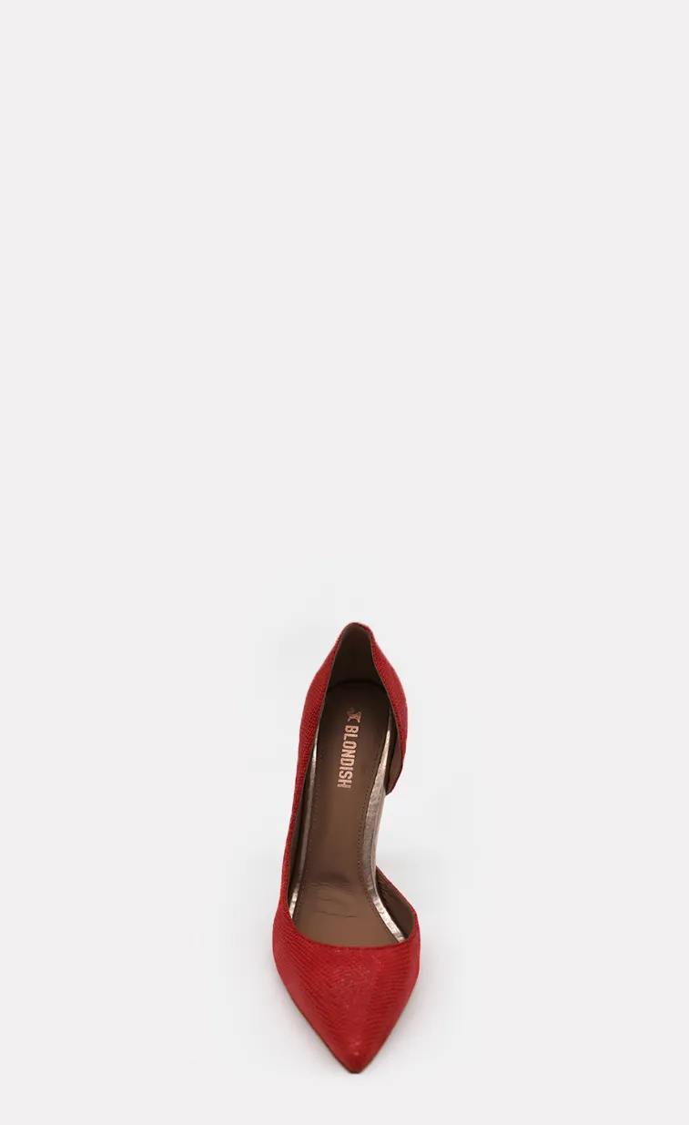 BLONDISH RED SNAKE STILETTO