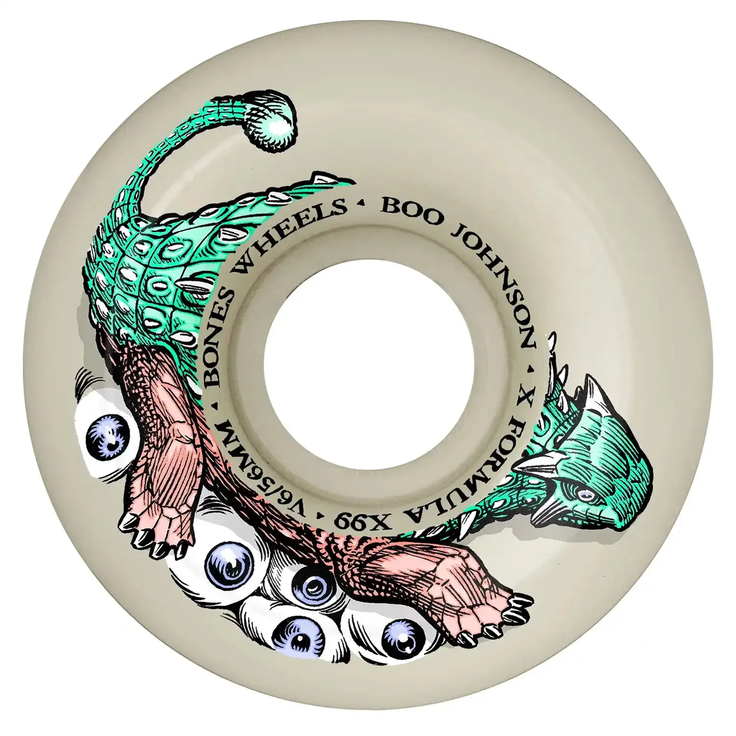 Bones Boo Dino-Sortas 56 V6 Widecut X-Formula 99A Skateboard Wheels