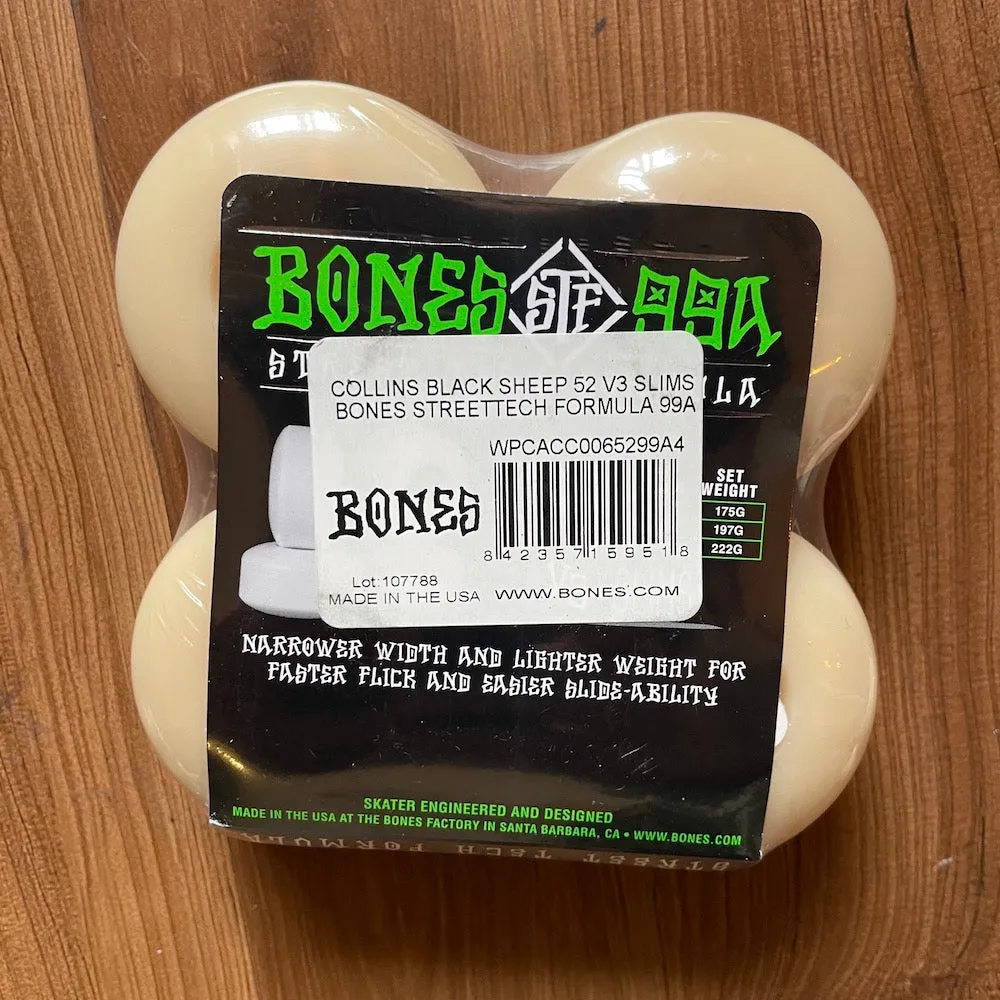 BONES - Collins Street Tech Formula 52mm/99a V3 Slim Skateboard Wheels