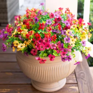 Bulk 10 Colors 2Pcs Flowers Bush Shrubs Silk Flowers Plants for Outdoors UV Resistant Wholesale