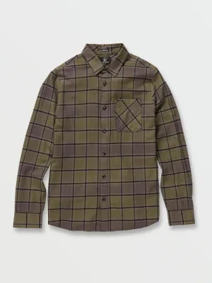 Caden Plaid Long Sleeve Flannel - Military