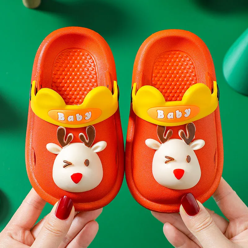 Cartoon Boys And Girls Soft-soled Non-slip Baotou beach Shoes Baby Sandals And Slippers