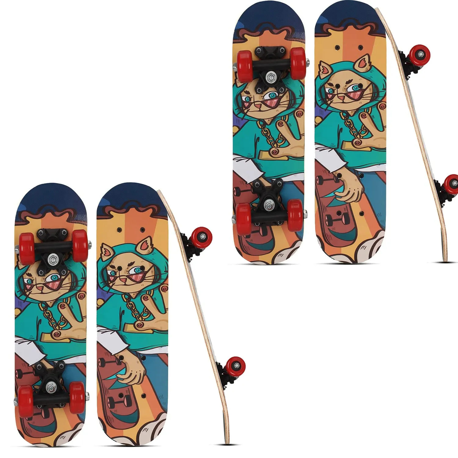 Cat Girl Kids Skateboard | Skate Board for Boys & Girls | Skateboards for Kids