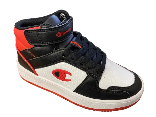 Champion Scarpa alta da ragazzo con laccio e strappo Rebound 2.0 Mid GS S32413 KK003 black-navy-red