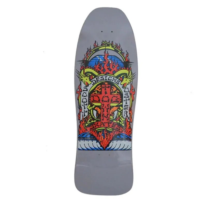 Dogtown 10.361" x 30.754" Scott Oster 80s Reissue (COOL GREY FULL DIP) Skateboard Deck