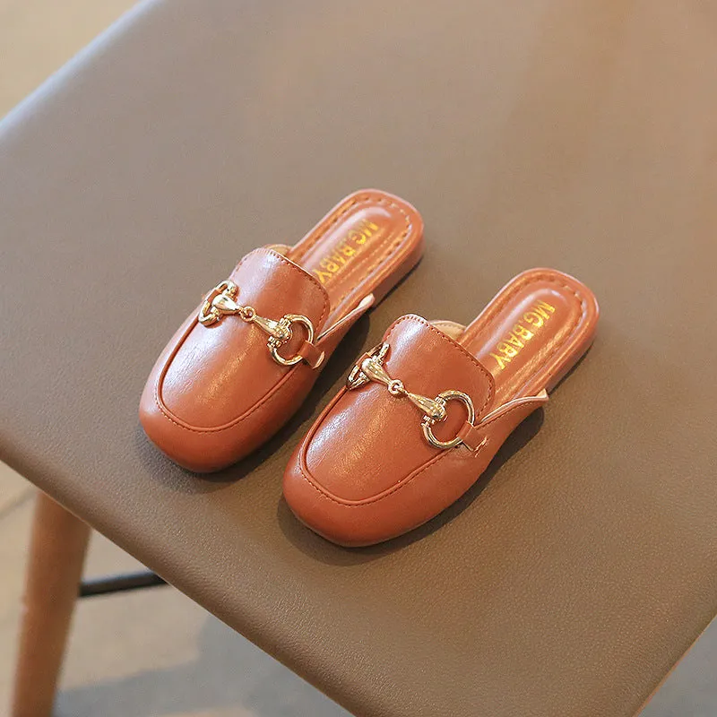 Dunnmall Korean Style Children's Sandals  Summer New Girls' Slipper Outdoor Slippers Closed Toe Children's Small Leather Shoes Children's Shoes