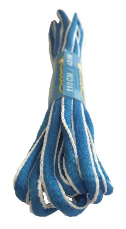 Electric Blue and White Oval Running Shoe Shoelaces - 6mm wide