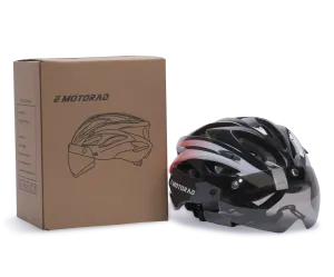 EMotorad Slipstream helmet - Adjustable Cycle Helmet with Front and Back LED Safety Light for Ages 12 Years and Above