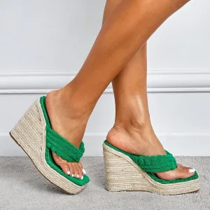 Espadrille Wedge Thong Sandals