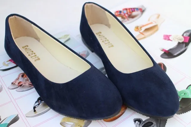 Fashion trend simple sweet classic candy colors women new fashion casual high-end flock flats boat cute girls flats office shoes