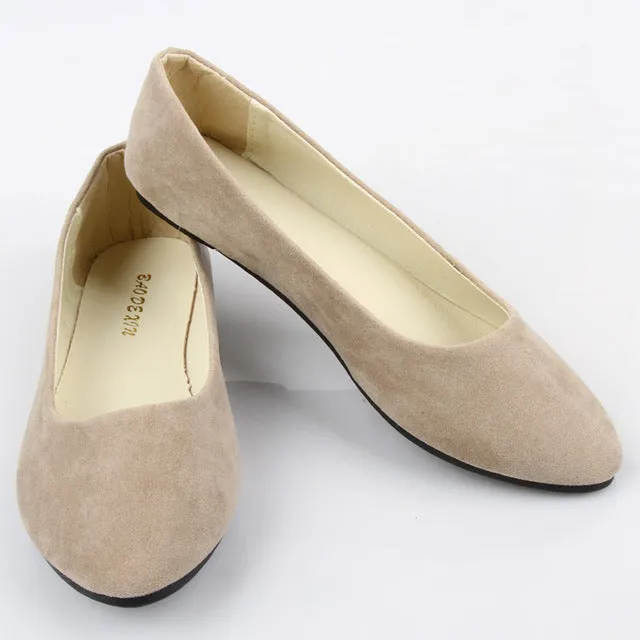 Fashion trend simple sweet classic candy colors women new fashion casual high-end flock flats boat cute girls flats office shoes