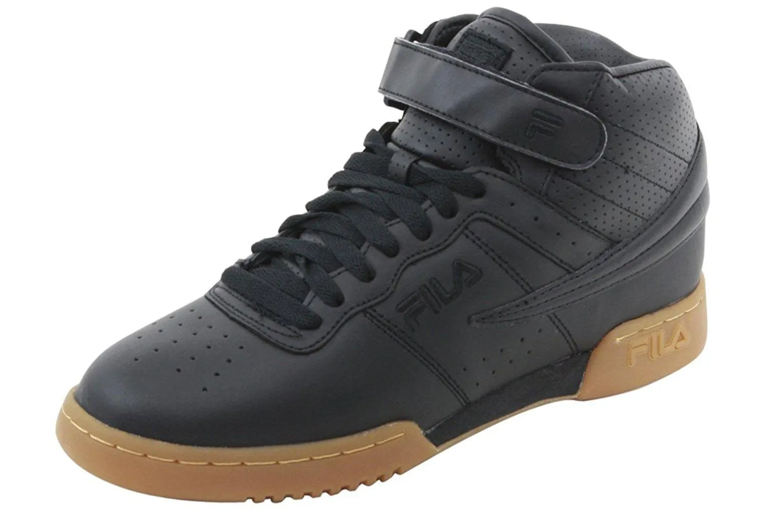 Fila Mens F-13 Logo Hi-Top Sneaker Black/Gum