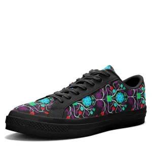 Floral Beadwork Four Clans Winter Aapisi Low Top Canvas Shoes Black Sole