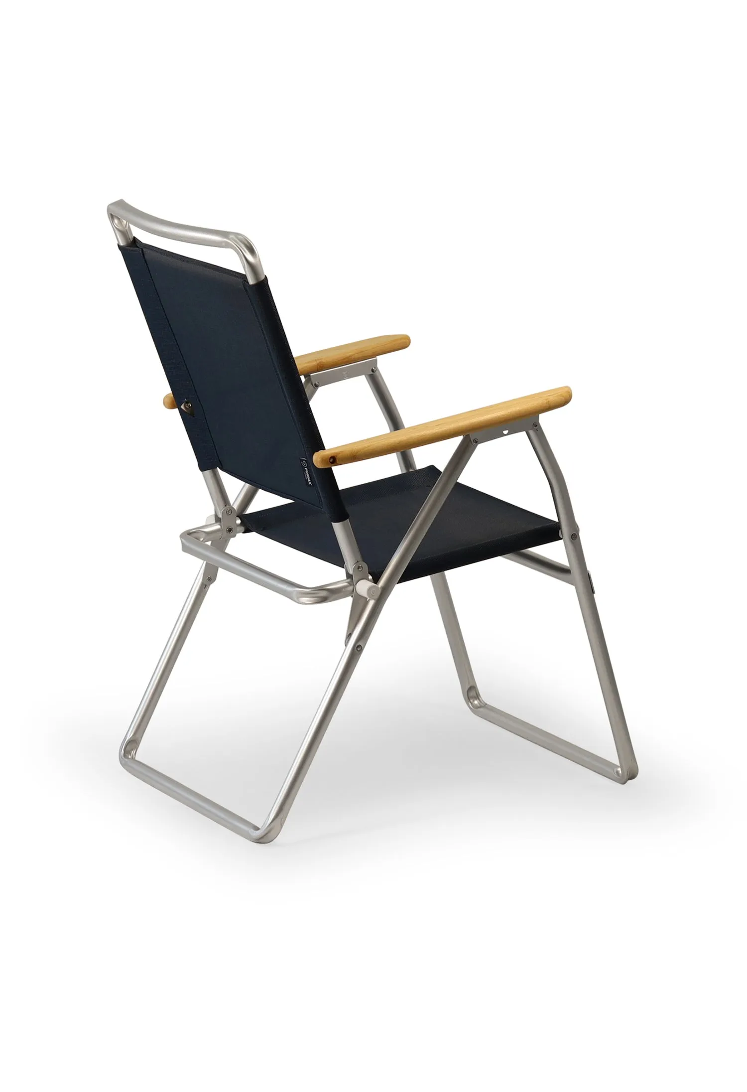 Folding Aluminum Outdoor Chair with Bamboo Armrests- Textilene Mesh Fabric-PA160V-BB