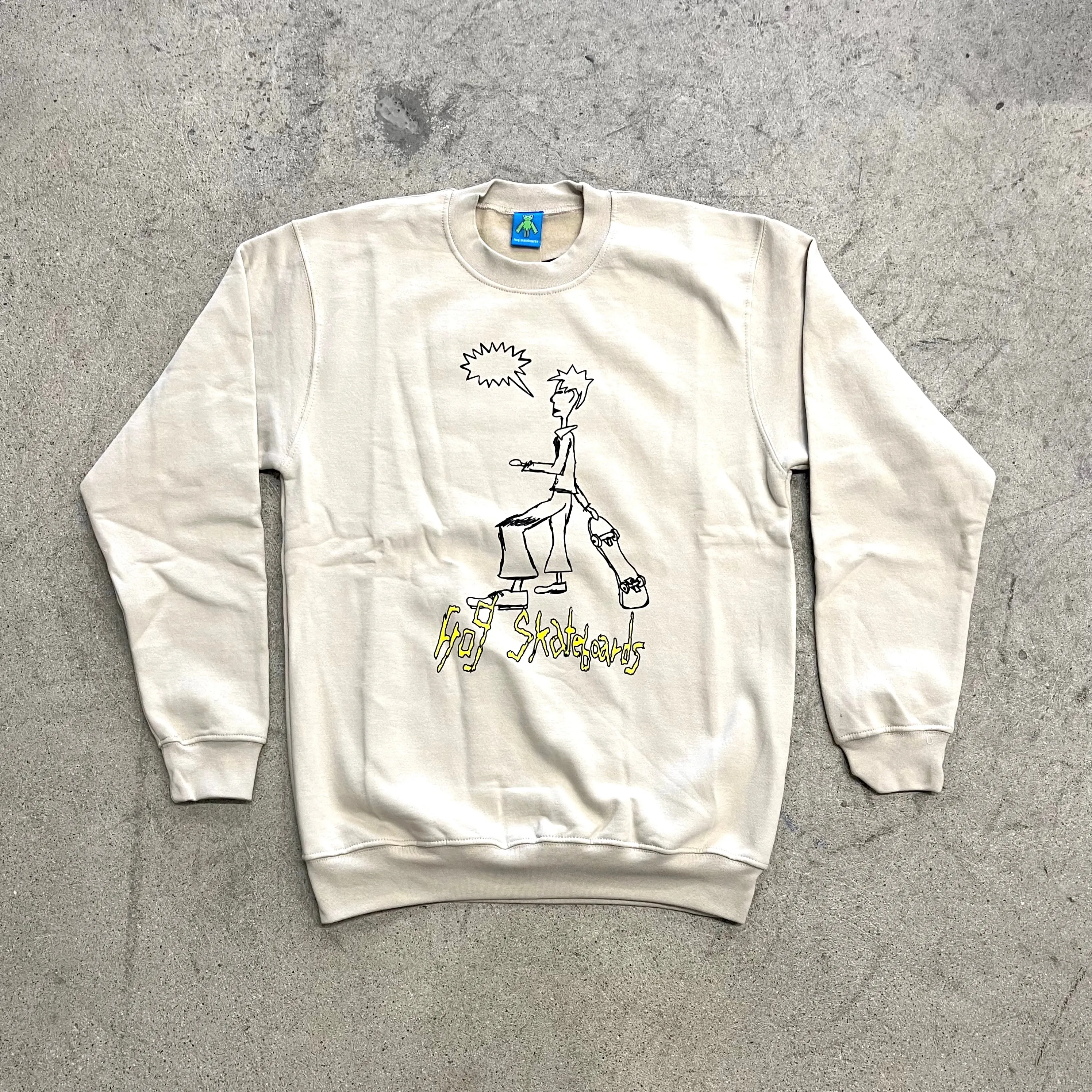 Frog Skater Crewneck Sand